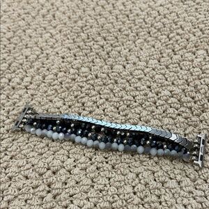 Beaded I watch band Bracelet with Silver Accents